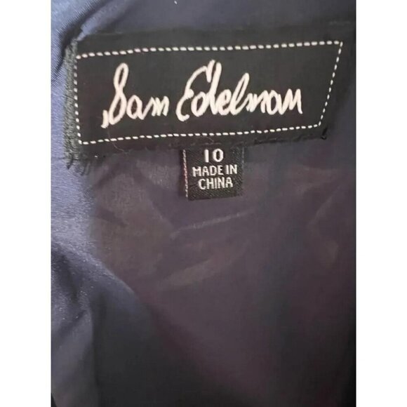 Sam‎ Edelman Tossed Floral Puff Midi Navy Dress Size 10 - Picture 7 of 7